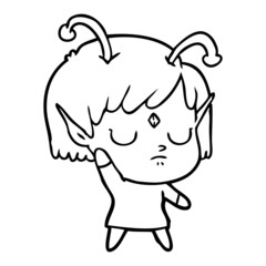 cartoon alien girl
