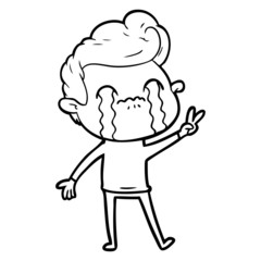 cartoon man crying