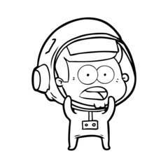 cartoon surprised astronaut
