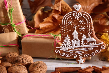 Bells from sweet gingerbread with white icing is an unforgettable decoration for every Christmas.
