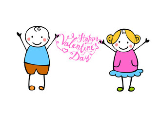 Happy Valentine's Day. Boy and girl
