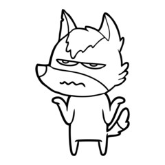 cartoon annoyed wolf