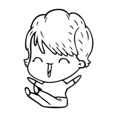 cartoon laughing woman