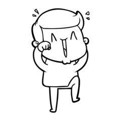cartoon excited man