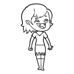 cartoon laughing vampire girl