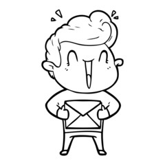 cartoon excited man