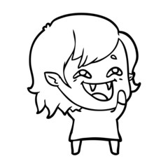 cartoon laughing vampire girl
