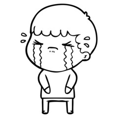 cartoon man crying