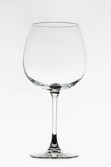 Empty crystal glass without reflections in the studio