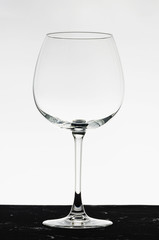 Empty crystal glass without reflections in the studio