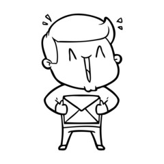 Obraz premium cartoon excited man