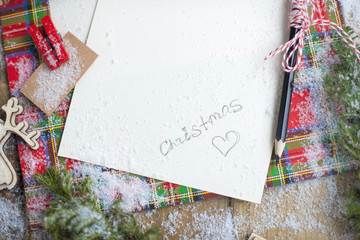 a letter to Santa Claus in Christmas, decor and snow