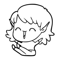 cartoon elf girl