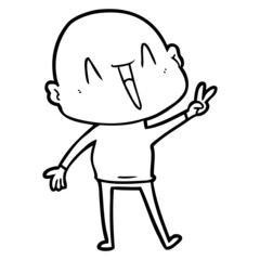 Fototapeta premium happy cartoon bald man
