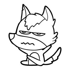 cartoon annoyed wolf