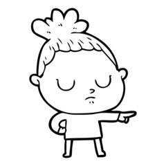 cartoon calm woman