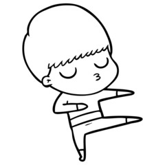 Obraz premium cartoon calm boy