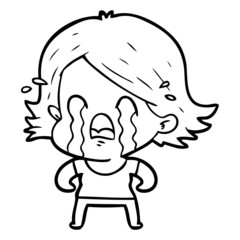 cartoon woman crying