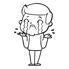 cartoon man crying