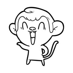 cartoon laughing monkey