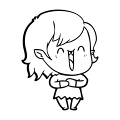 cute cartoon happy vampire girl