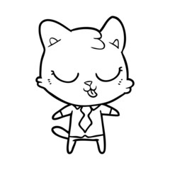 cartoon business cat