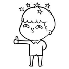 cartoon amazed boy