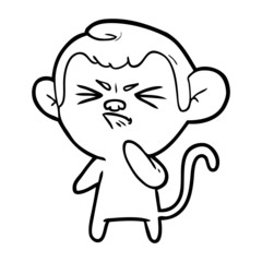 Fototapeta premium cartoon angry monkey