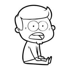 Fototapeta premium cartoon shocked man