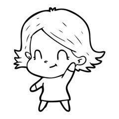 cartoon friendly girl