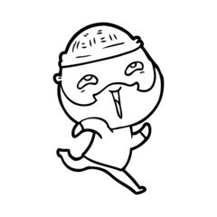 cartoon happy bearded man