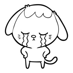 Fototapeta premium cute puppy crying cartoon