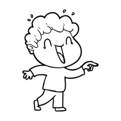 cartoon happy man