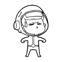 cartoon stressed astronaut