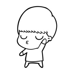 Obraz premium cartoon calm boy