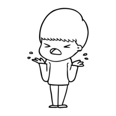 cartoon stressed man