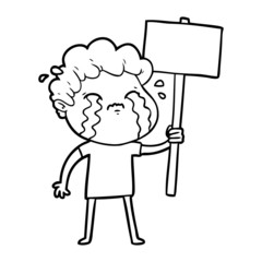 cartoon man crying