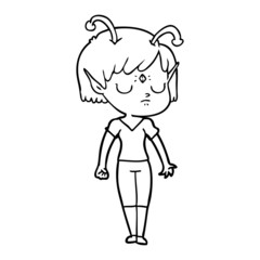 cartoon alien girl