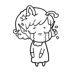 cartoon crying alien girl