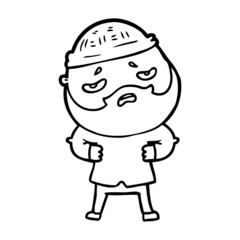 cartoon worried man with beard