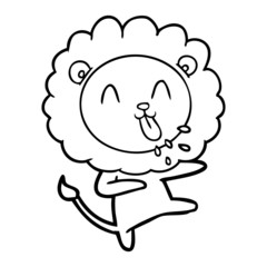 Fototapeta premium happy cartoon lion