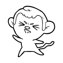Obraz premium cartoon angry monkey
