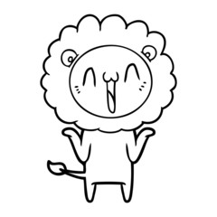 happy cartoon lion