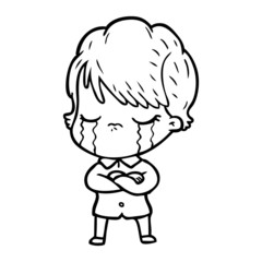 cartoon woman crying