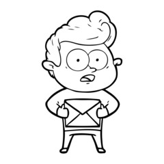 cartoon staring man