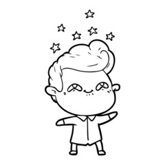 cartoon excited man