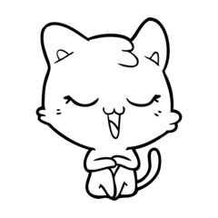 Obraz premium happy cartoon cat