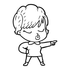 cartoon woman with eyes shut