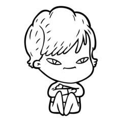 Fototapeta premium cartoon happy woman