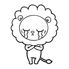 Fototapeta premium crying cartoon lion
